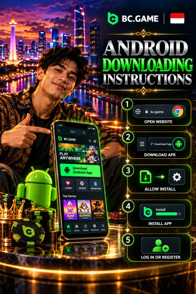 Instructions for downloading the BC game for Android (user guide for the Indonesian version)